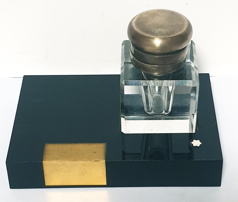 Fantástico tinteiro de mesa secretária vintage da marca MONTBLANC