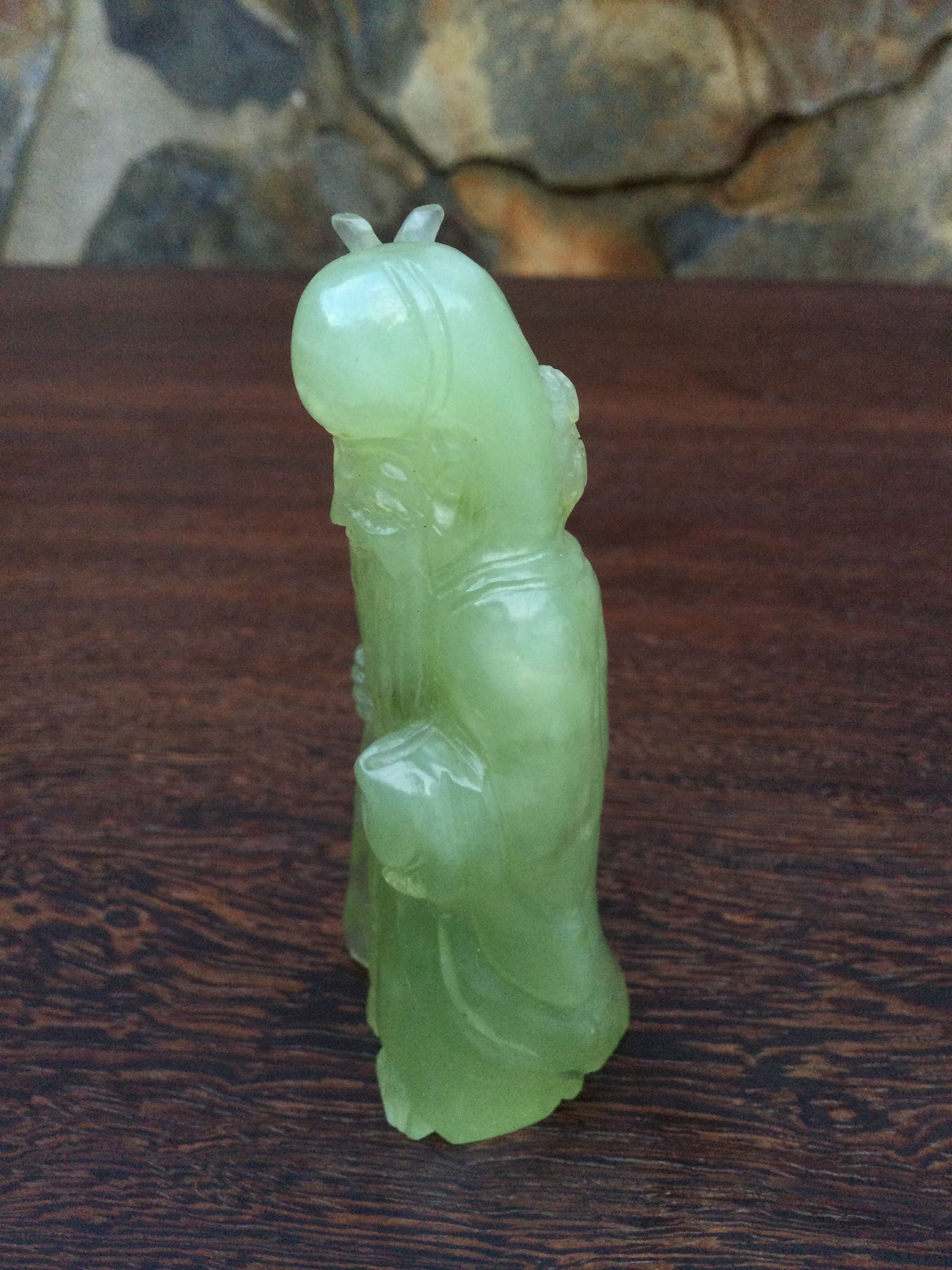 Escultura Jade Imperial Divindade Chinesa Séc XIX China 8,5 cm