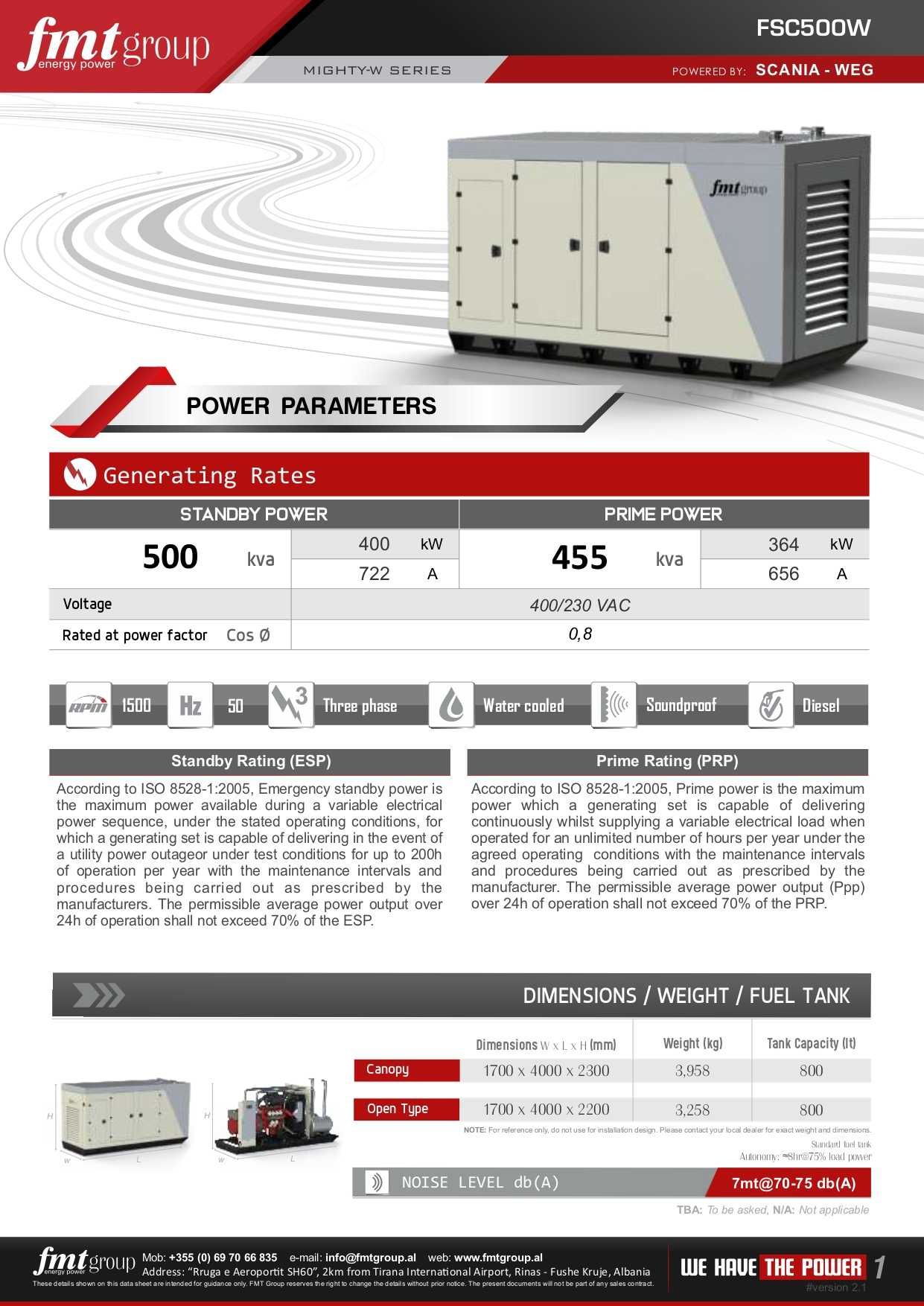 AGREGAT PRĄDOTWÓRCZY SCANIA FSC500W 500KVA 500KW dostępny od ręki !!!
