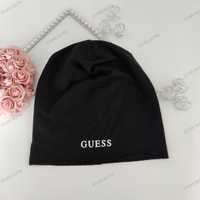 Damska czapka beannie Guess bawełna kolor czarny unikat