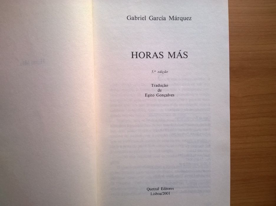 Horas Más (e outros) - Gabriel Garcia Márquez