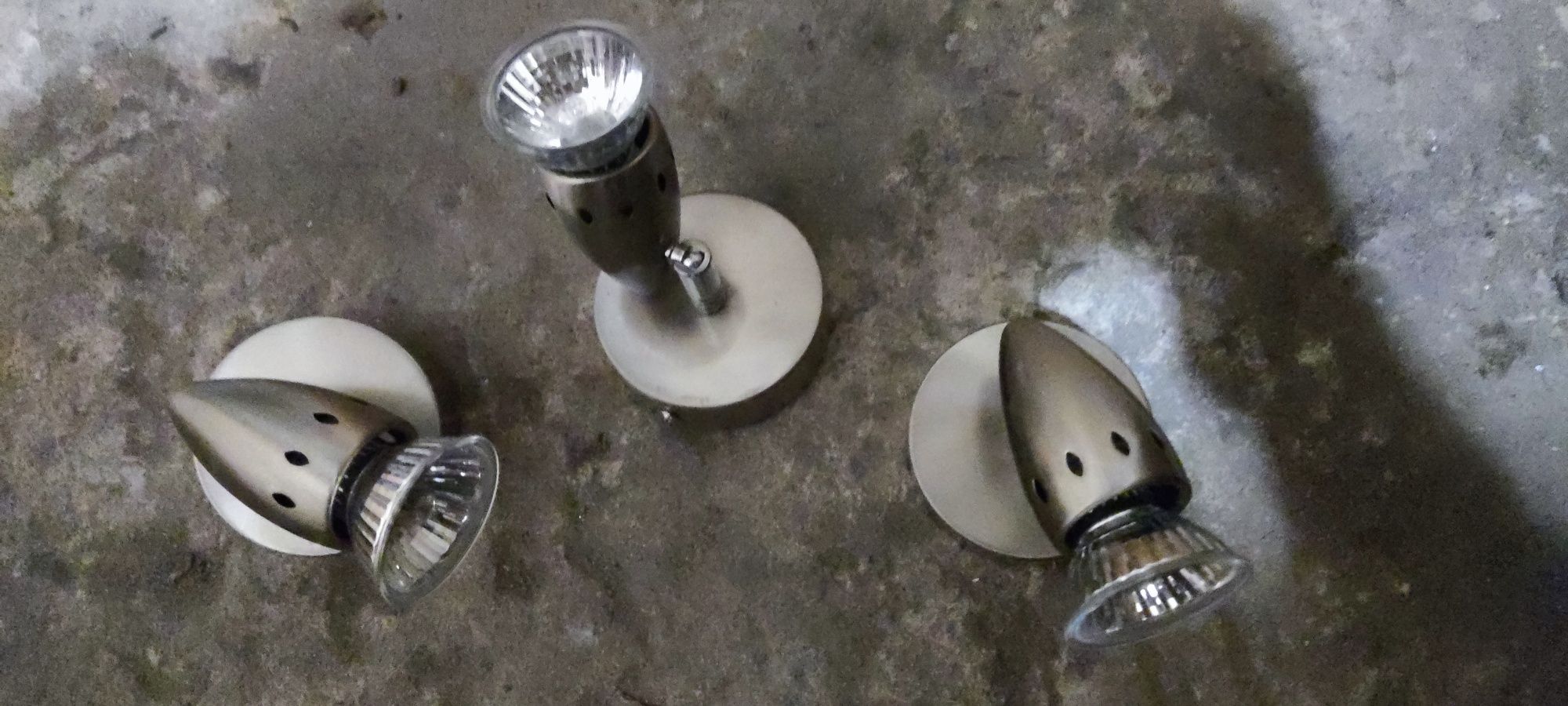 3 lampy kinkietowe - srebrne