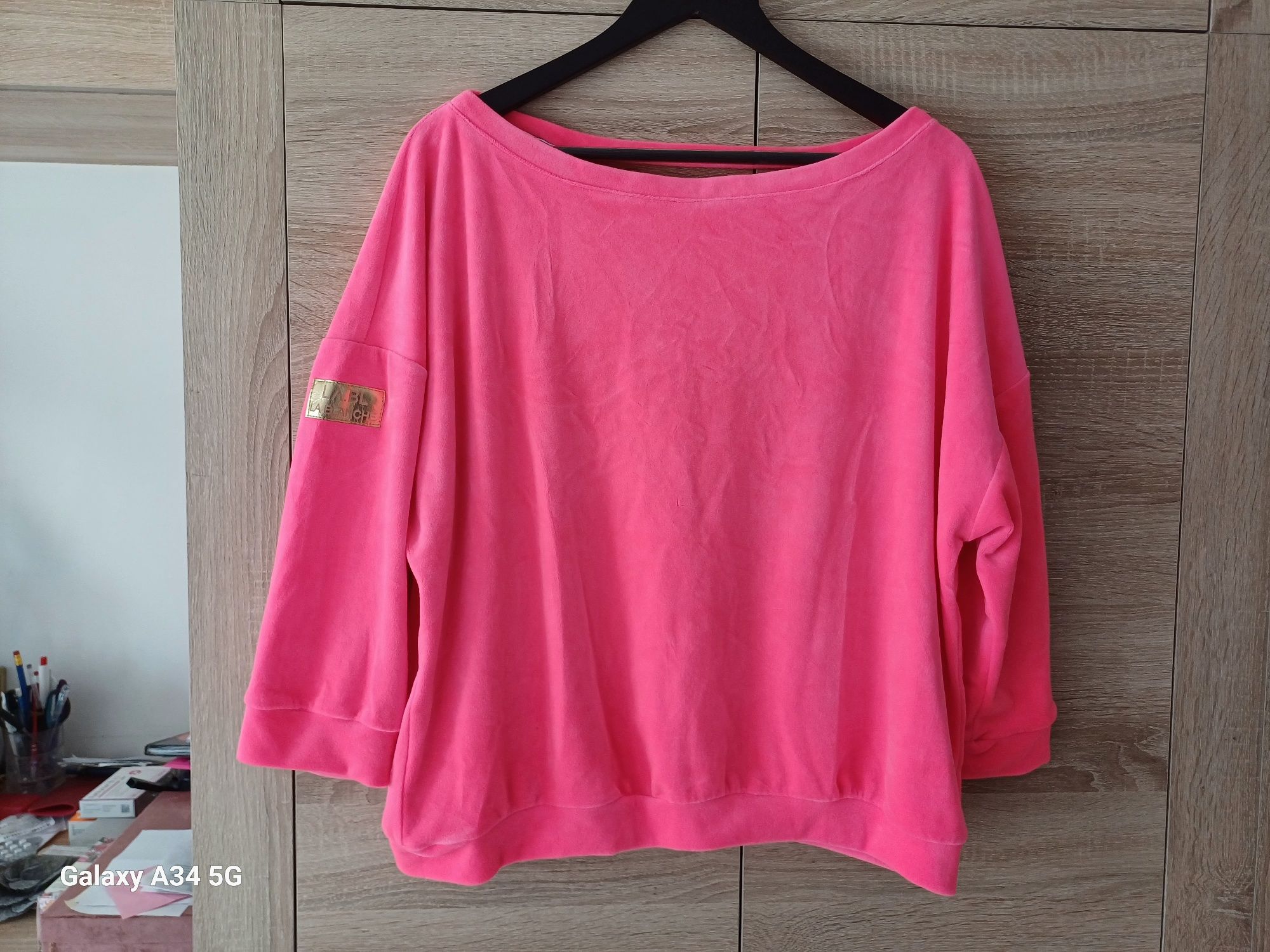 Welurowa bluza fluo,XL