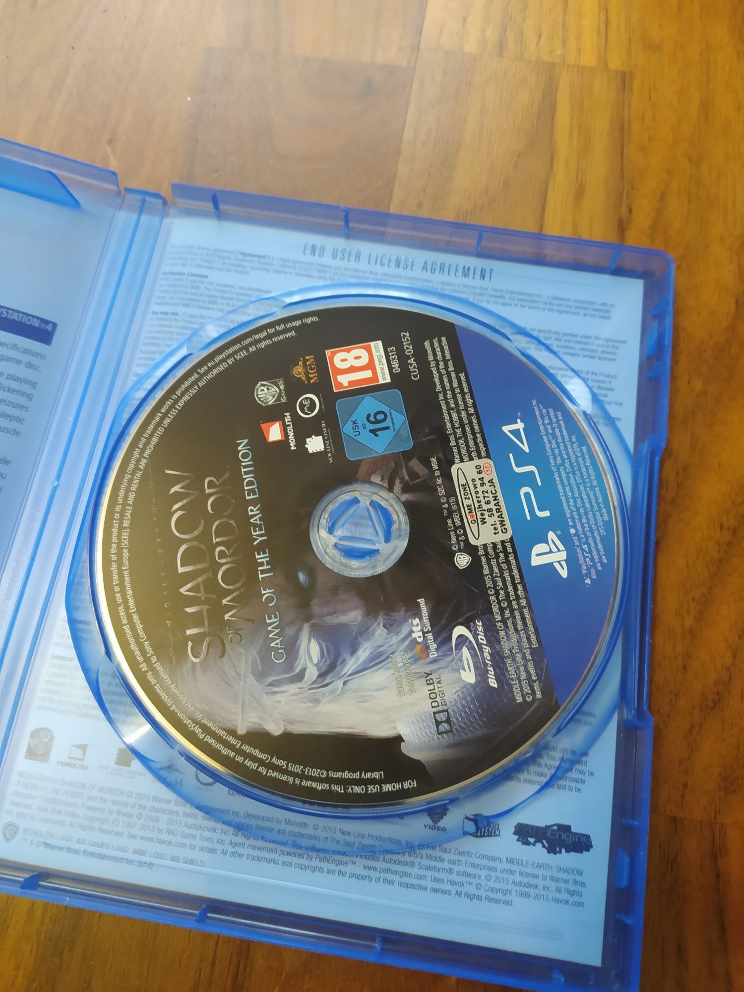 Gra na PlayStation PS4 Shadow od MORDOR