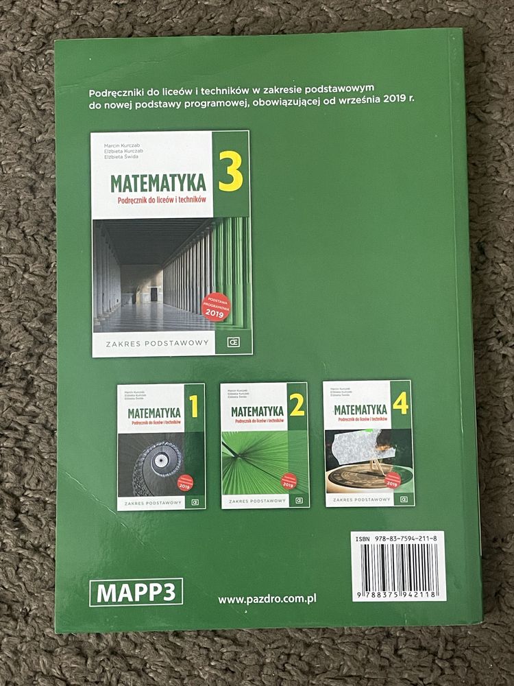 Komplet książek do matematyki klasy 1-4 liceum, poziom podstawowy