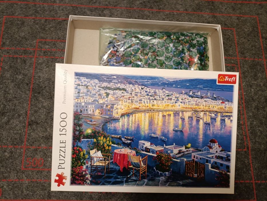 Puzzle 1500 elementów Trefl Mykonos o zachodzie słońca