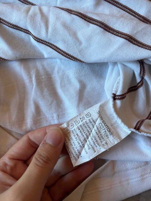 Koszulka polo Hugo Boss biała w paski rozmiar L/XL