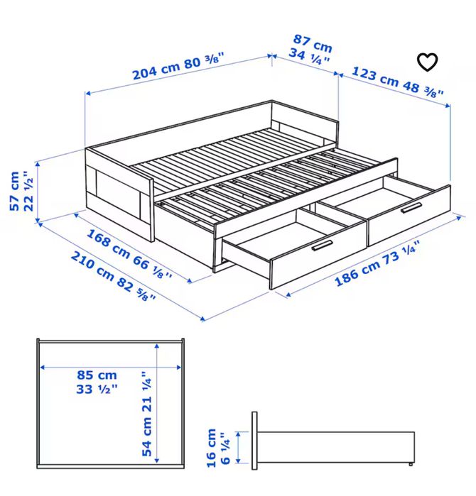 Cama BRIMNES individual/dupla