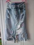 Spódnica MIDI jeansowa w serca XS