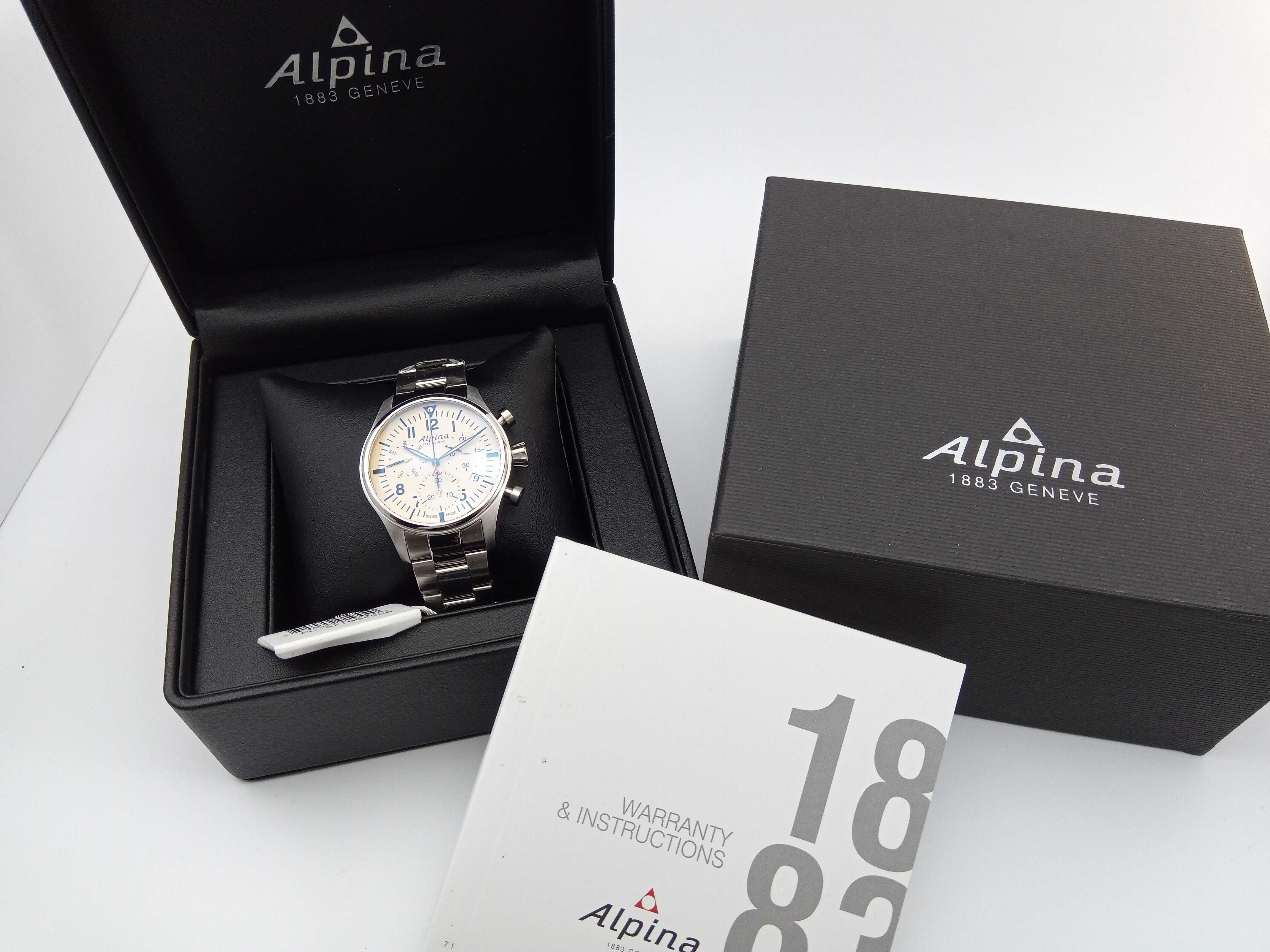 Швейцарський чоловічий годинник для пілотів Alpina сапфір, хроно, часы