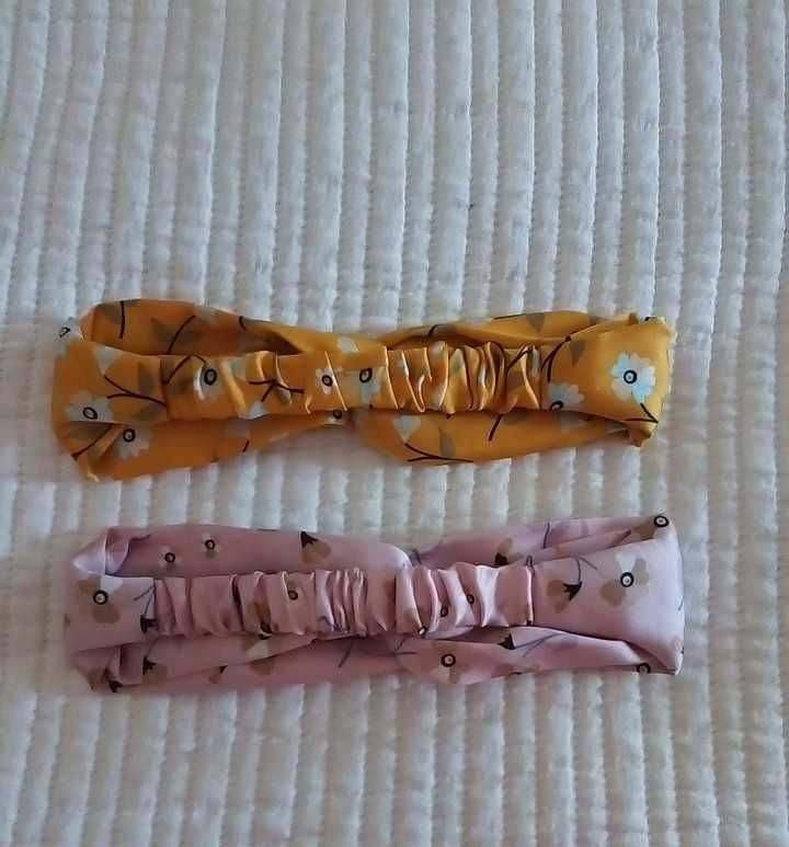 Fitas de cabelo/Turbantes Novos rosa e laranja com flores