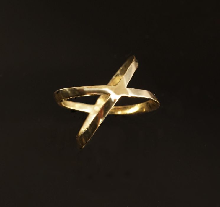Złoto 585-Złoty pierścionek w kształcie nieskończoności