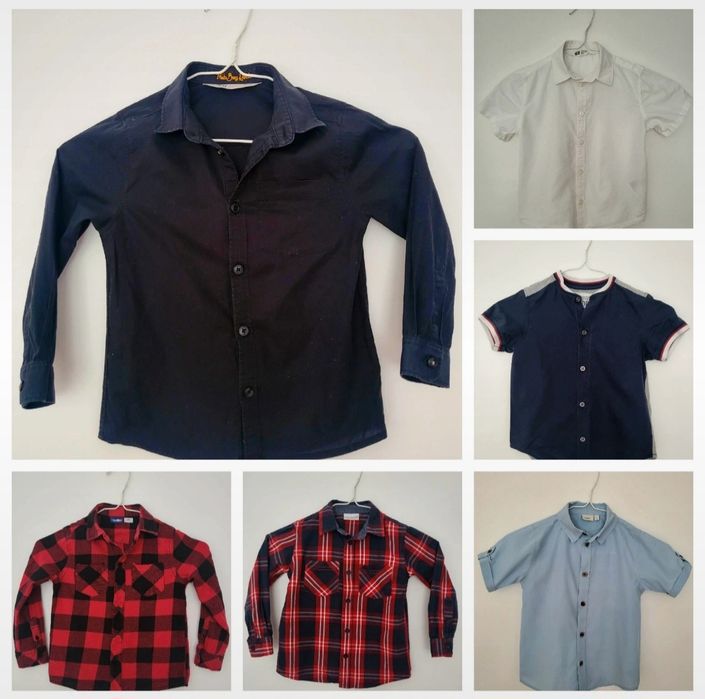 Zestaw koszul na różne okazje r. 110-116 urodziny pogrzeb święta