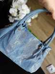 Torebka damska jeans aplikacja z dżetów skrzydła
