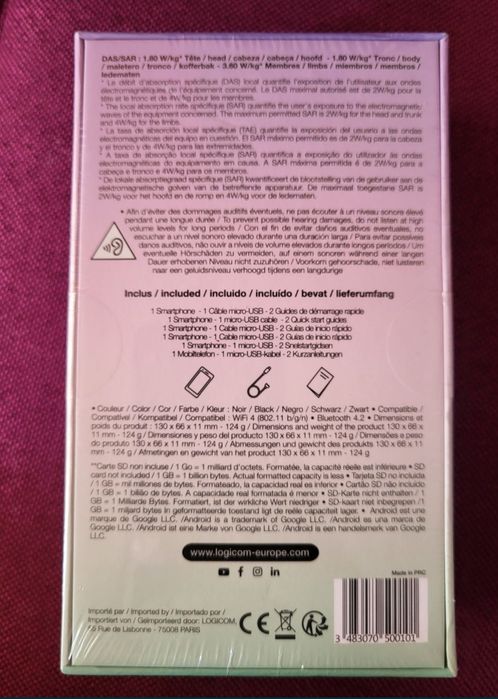 Телефон 1/8 gb Le wave Logicom в упаковке. Для пожилых людей