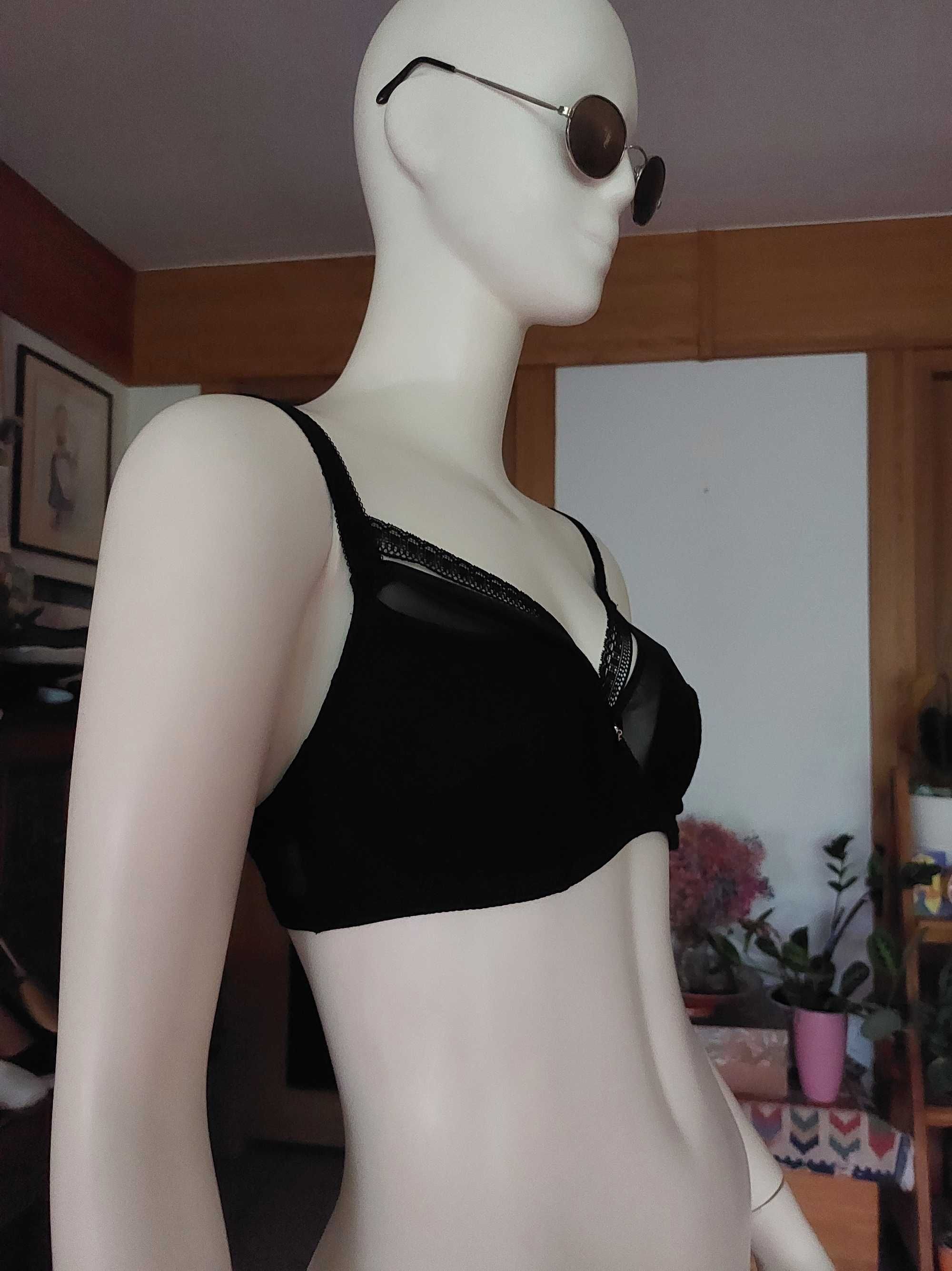 czarny biustonosz Charade Change Lingerie Ibi full support mesh shaper