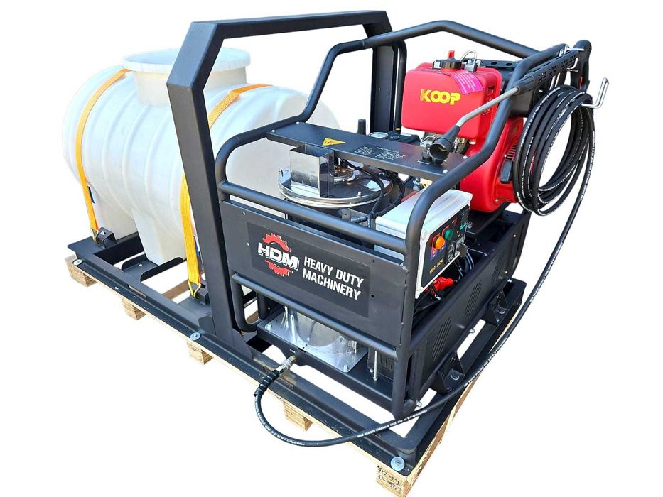 Myjka HDM 250 bar 15 L/Min spalinowa ciepła woda KOOP zbiornik 500l