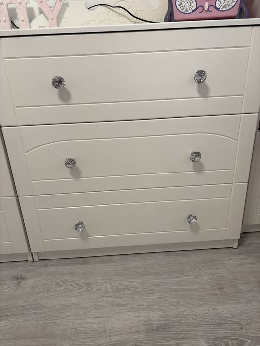 szafa i dwie komody bianco fiori meblik