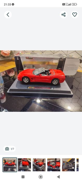 Burago 1 24 chevrolet Corvette cabrio bburago