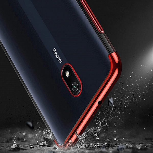 Żelowy pokrowiec etui z metaliczną ramką do Xiaomi Redmi 8a niebieski