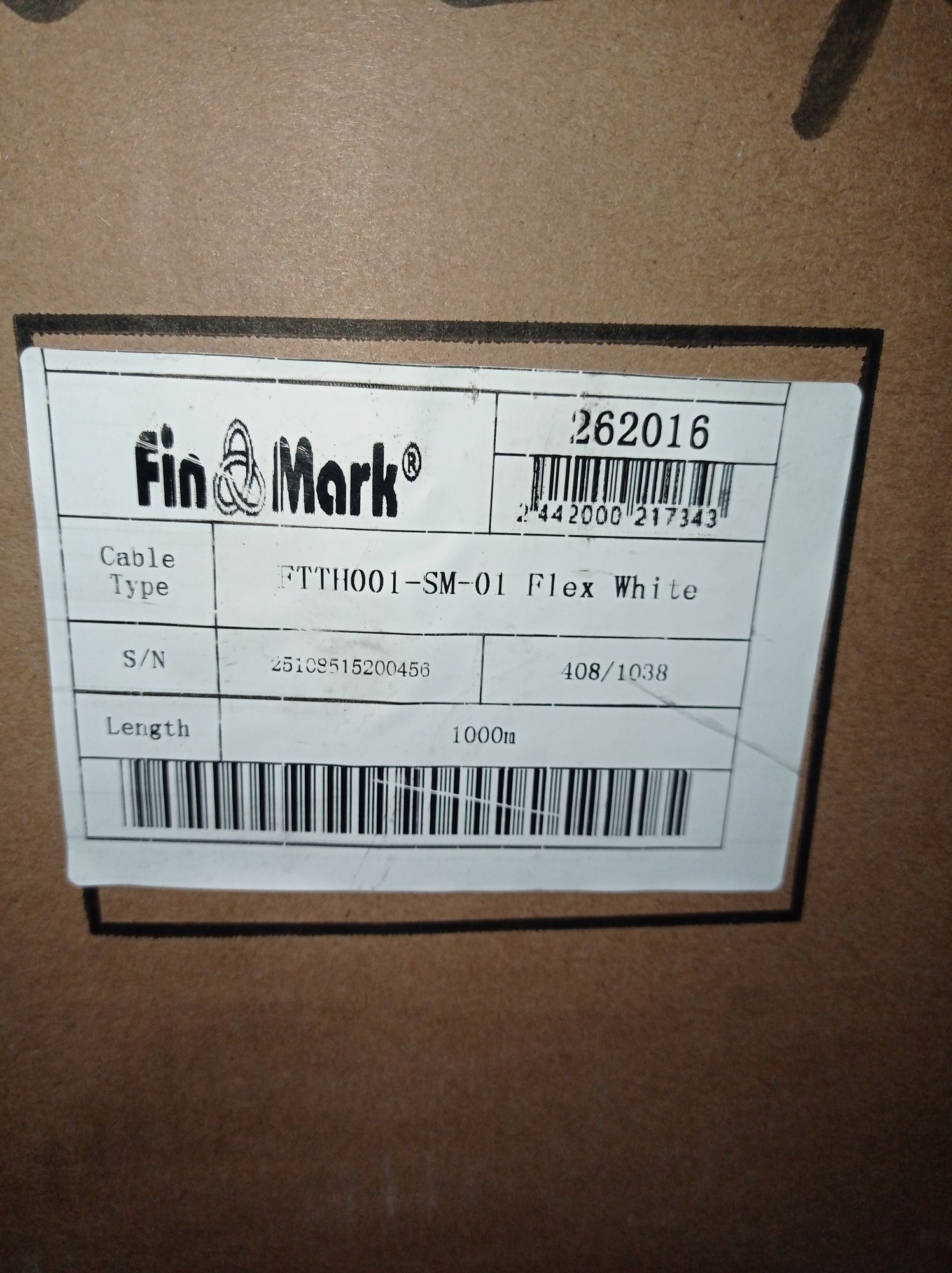Оптический кабель диэлектрик белый,оптоволокно FTTH002-SM-1 Flex White