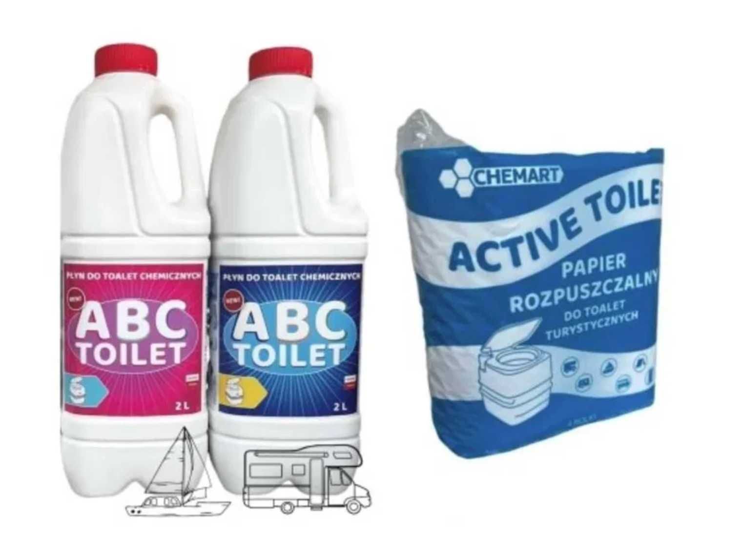 Zestaw płynów turystycznych ABC 2L x 2 + papier rozpuszczalny