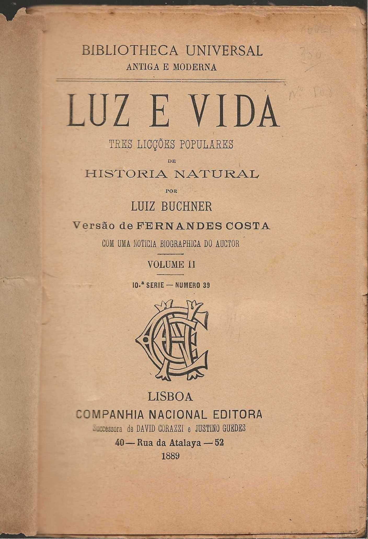 Luz e Vida – Volume II – Edição de 1889