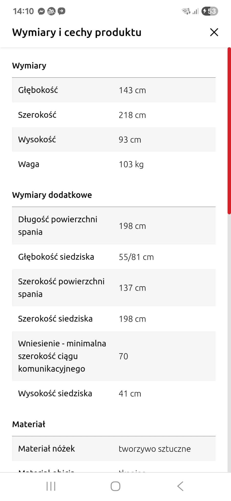 Narożnik z funkcją spania