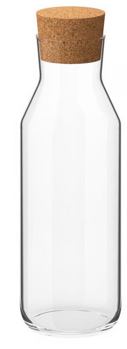 2 Garrafas Ikea 1L/0.5L de boca larga para “abrir o vinho” e copos.