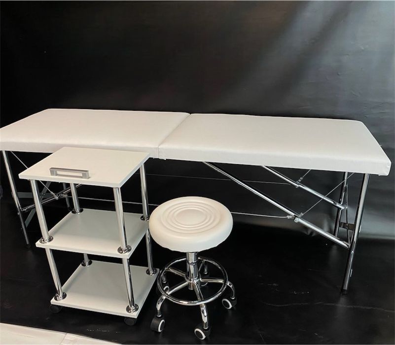 Комплект для майстра: кушетка, стілець, етажерка, екошкіра