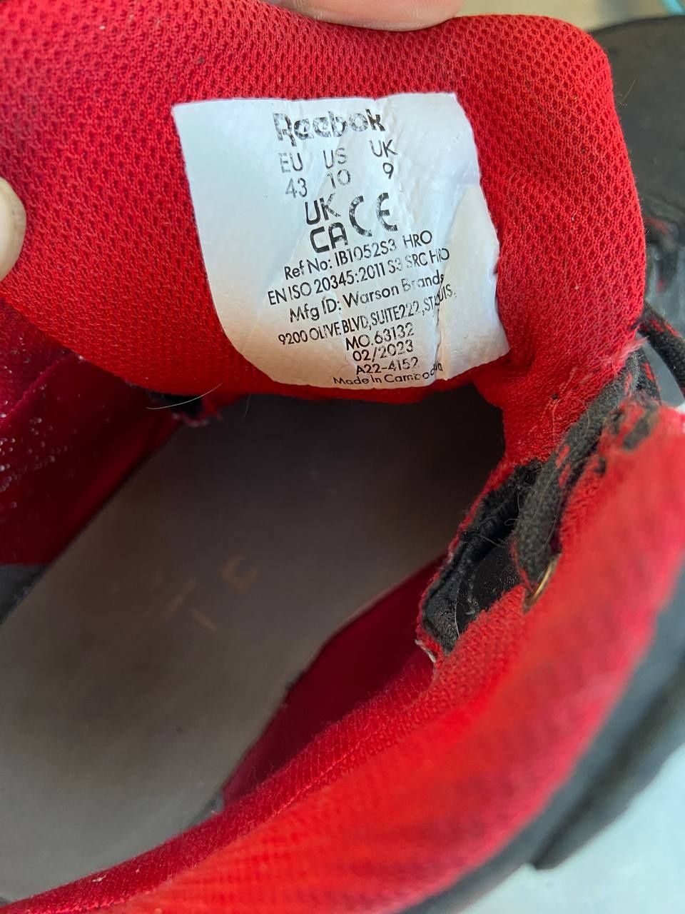 Шикарне робоче взуття з металевим носком фірми Reebok 43р, Оригінал
