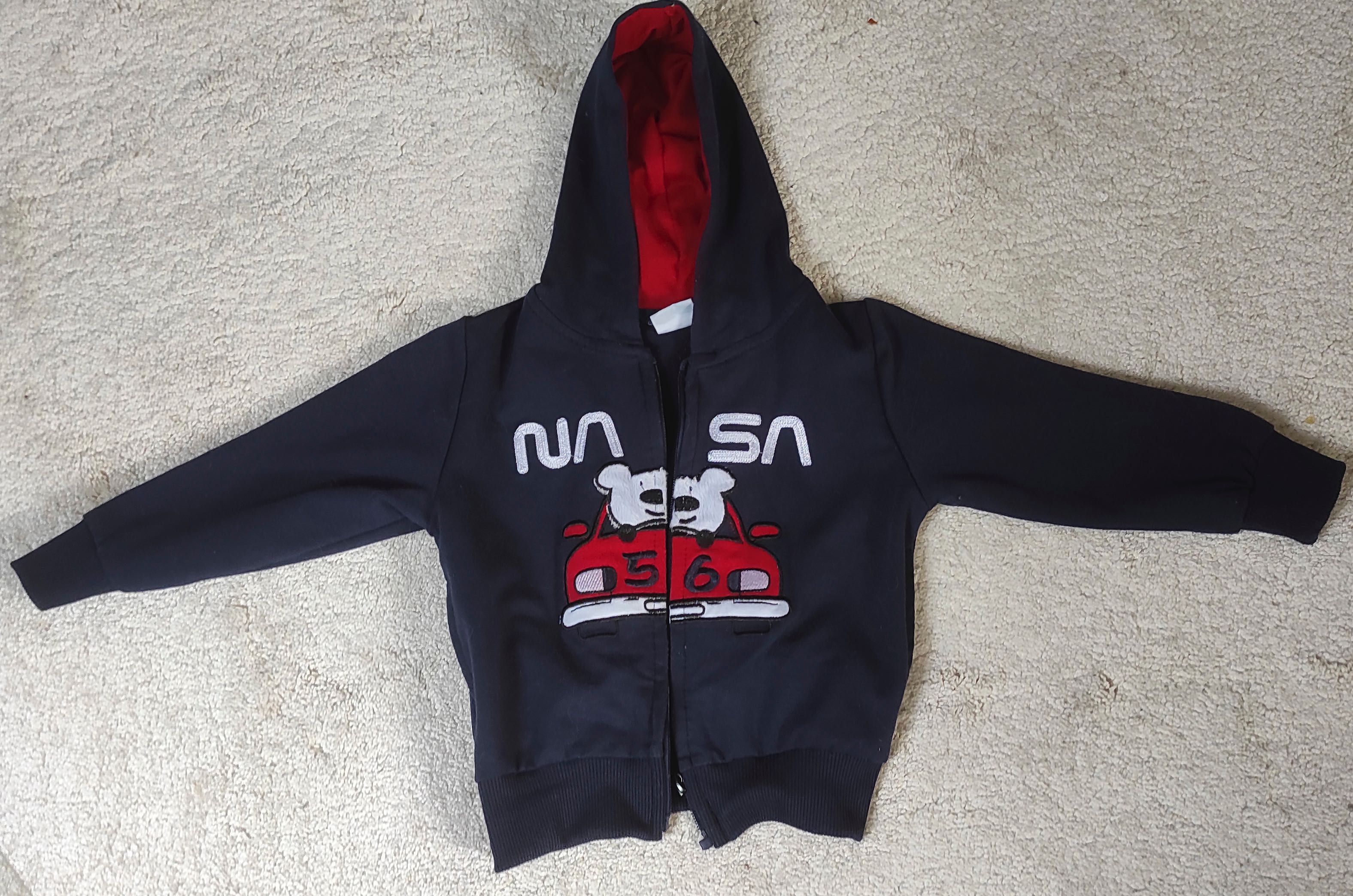 Bluza dziecięca F26 NASA z misiem granatowa r 86/92