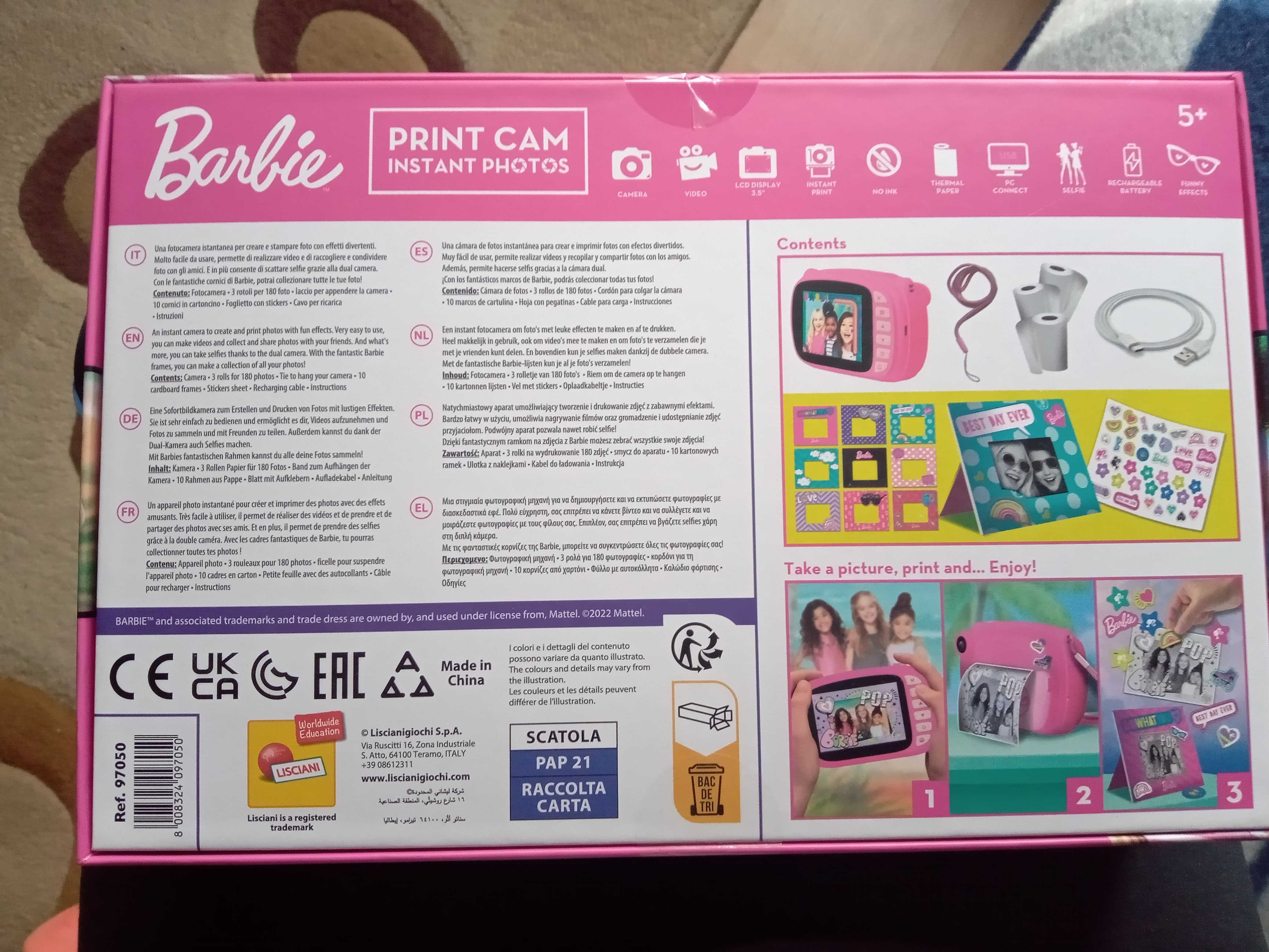 Aparat Barbie Print Cam 3 in 1 Lisciani NOWY - idealny dla Ciebie!