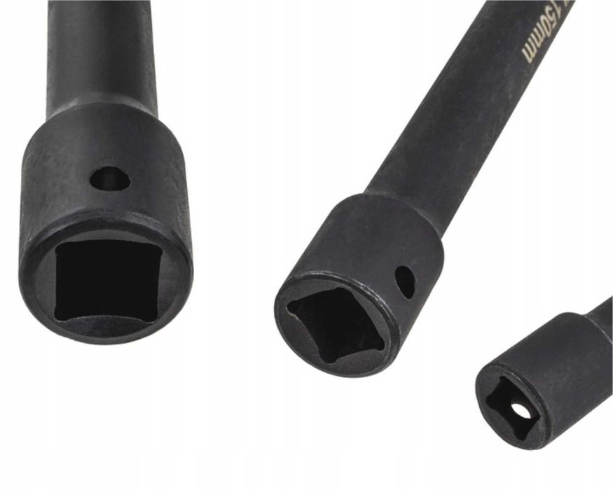 ZESTAW Przedłużek Udarowych 1/4" 3/8" 1/2" 9szt 50-250mm Do Grzechotki