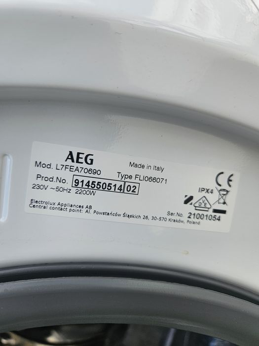 Pralka AEG L7FEA70690 Klasa A / 9 kg / 1600 obr / 64 cm gł