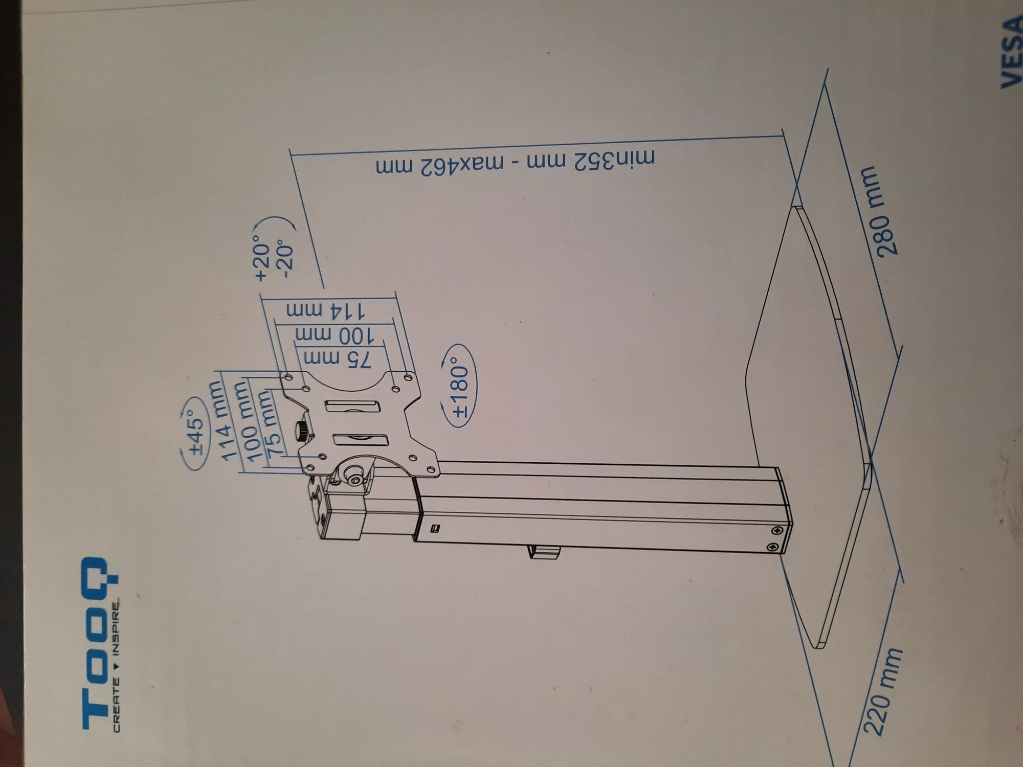 Suporte Mesa Ajustável p/TV/Monitor 17" até  32" Inclinável/Giratório