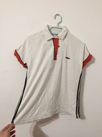 Biały t-shirt polo damski koszulka Adidas || 38 M/ 40L