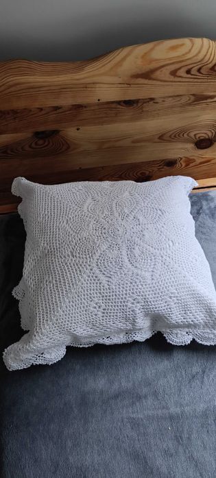 Poszewka koronkowa dekoracyjna biała 45/45