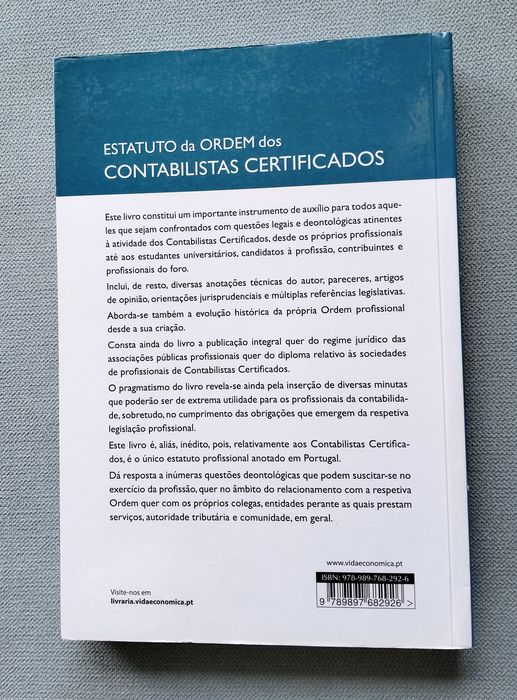 Livro Estatuto da Ordem dos Contabilistas Certificados Anotado