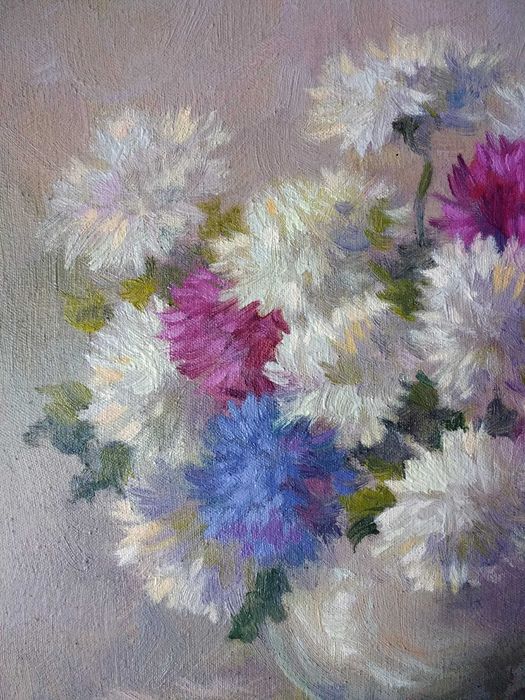 "Астры",картина маслом