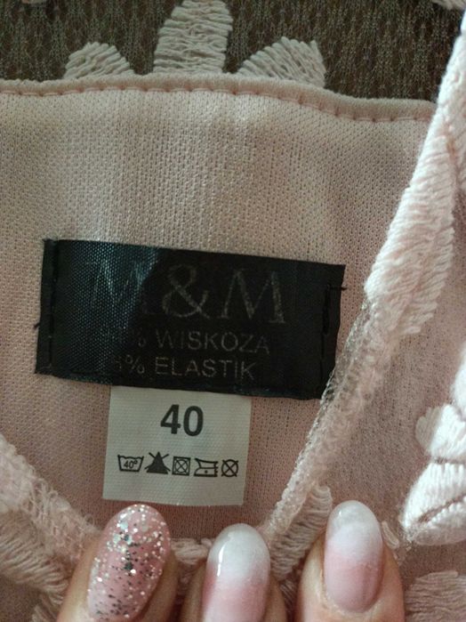 Sukienka pudrowy róż rozmiar 40