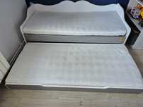 Łóżko podwójne wysuwane 2w1 materac 180x80
