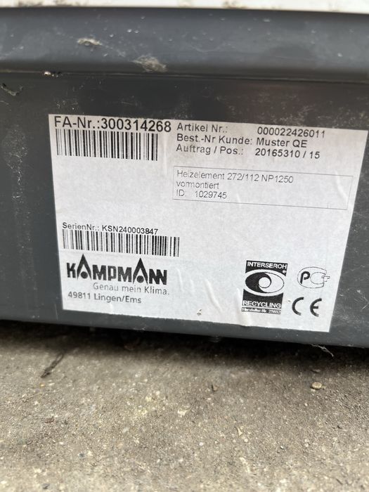 Grzejnik liniowy,podlogowy kampmann