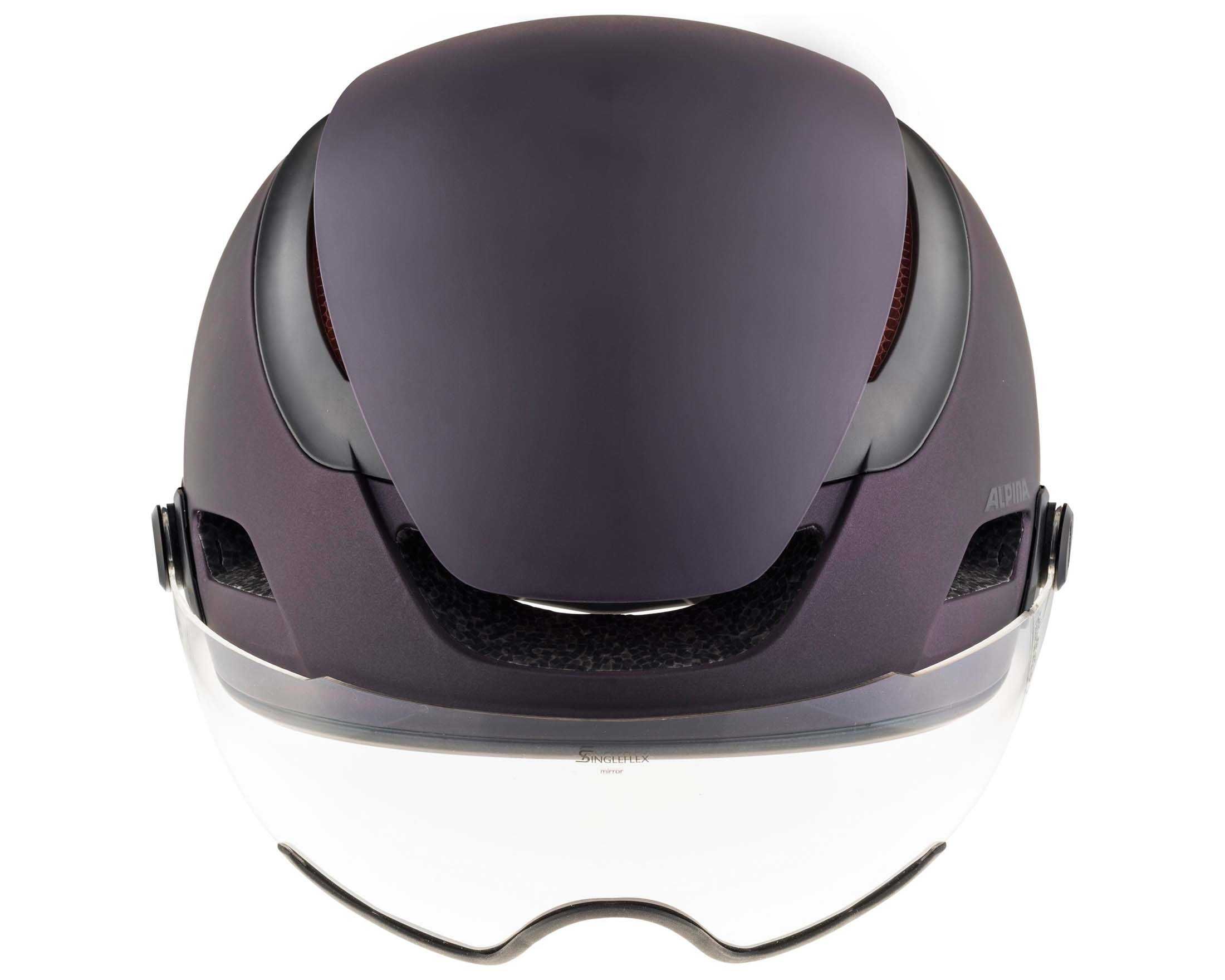 Kask Alpina Altona M 52-57 cm led fioletowo szary z goglami
