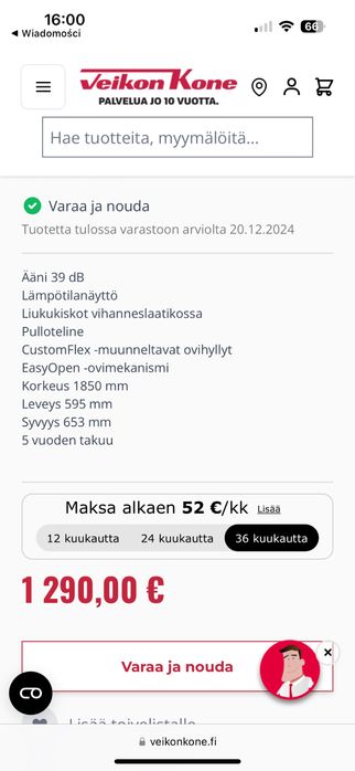 Lodówka husqvarna nowa