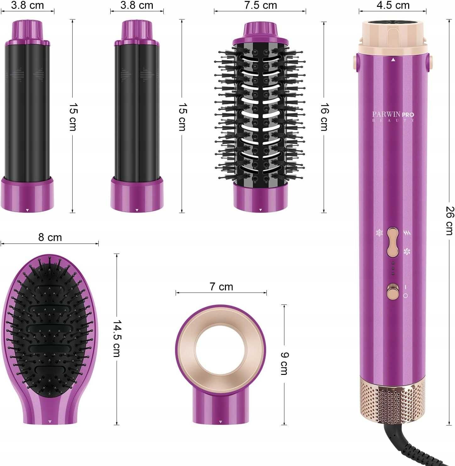 Suszarka-lokówka 5w1 MaxAIR Styler-jonowa, PARWIN PRO BEAUTY różowa