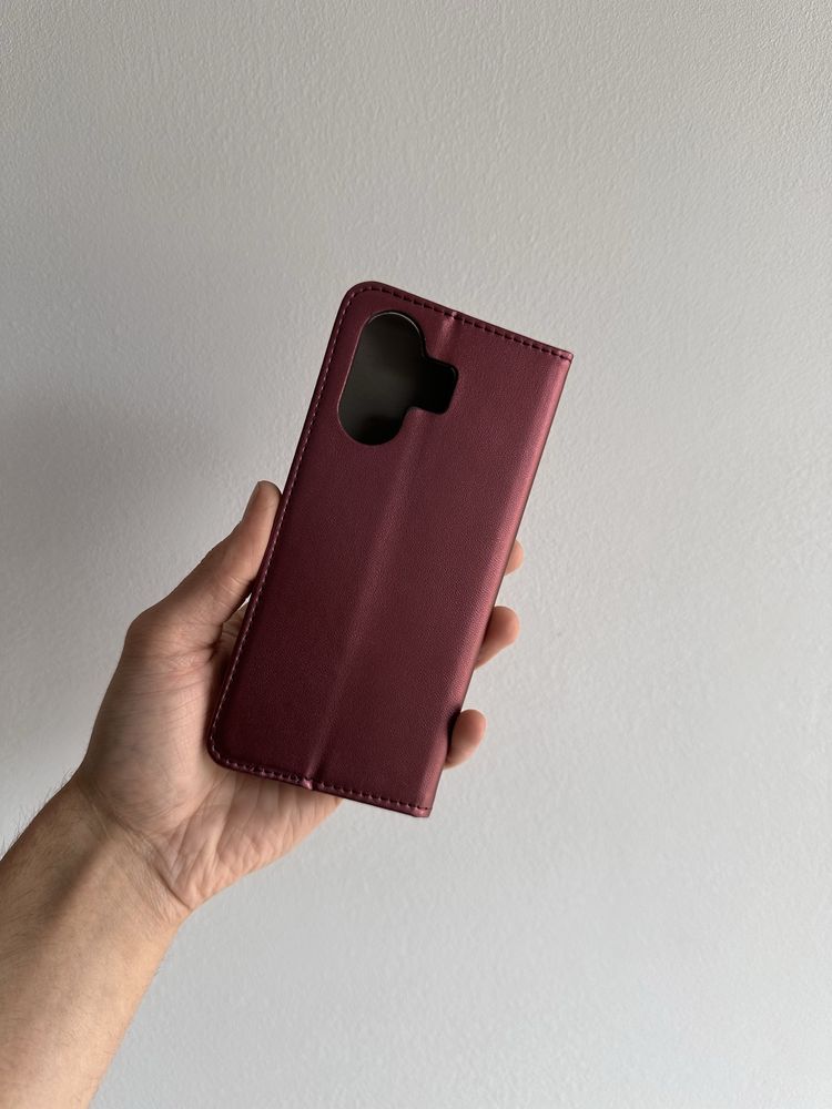 Etui Zamykane bergundowe do XIAOMI REDMI 13C 4G / 5G