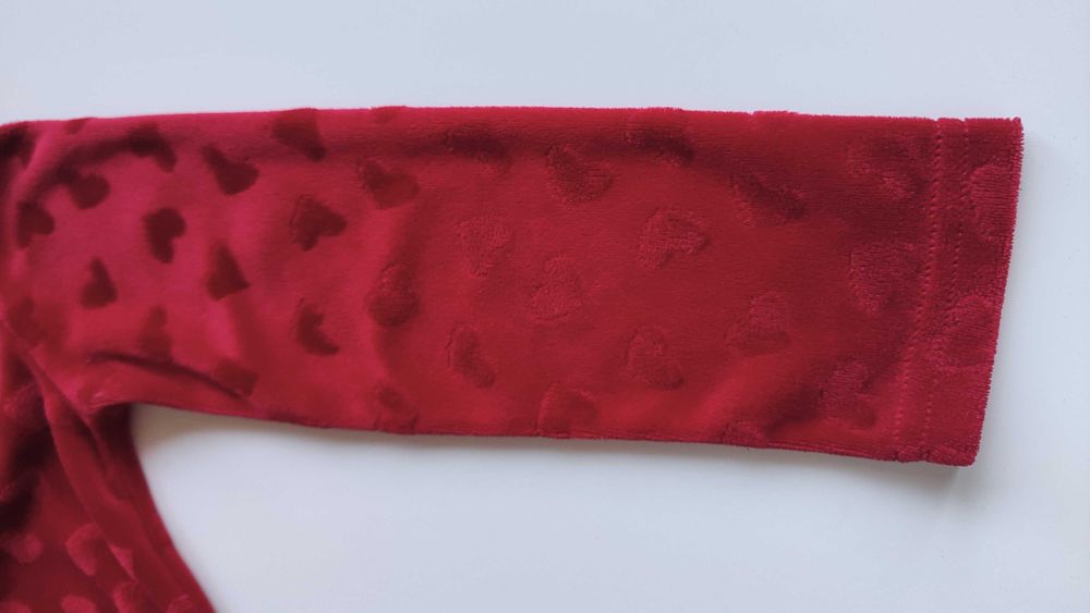 Japońska sukienka welurowa w serduszka H&M 104 Walentynki Święta