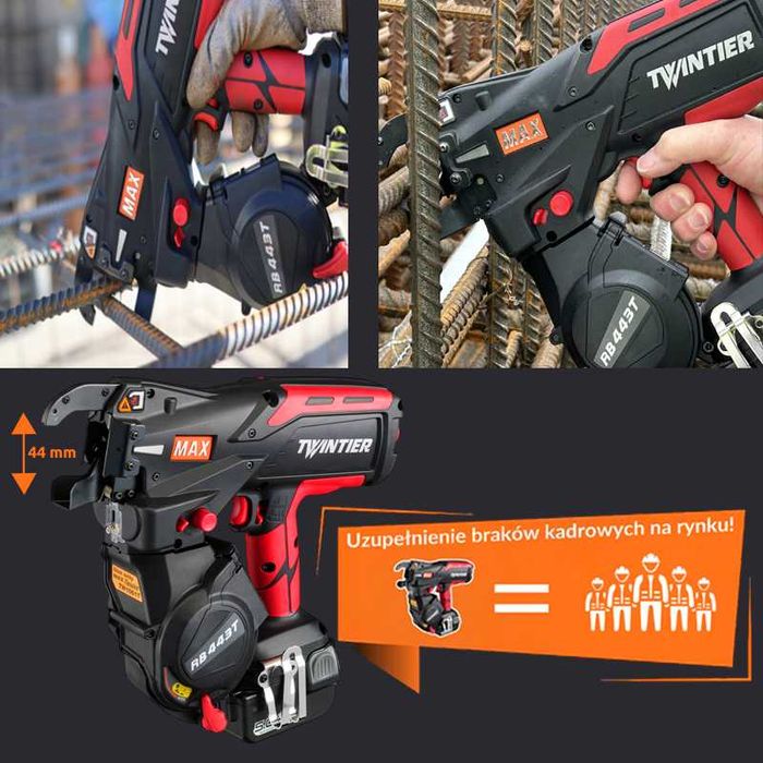 Top Wiązarka do zbrojenia zbrojeń MAX RB443T do prętów dla zbrojarzy