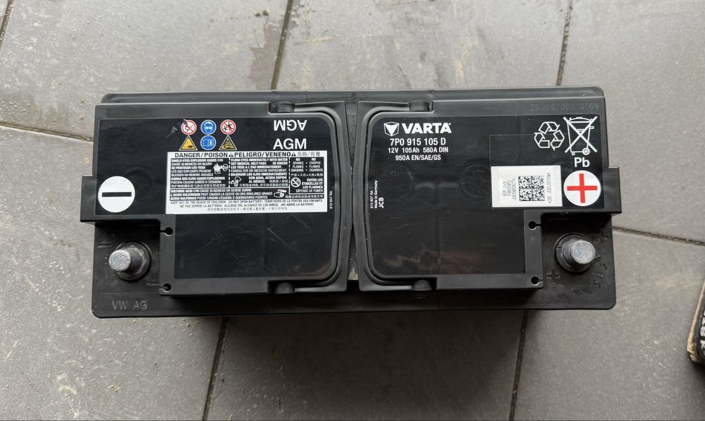 Oryginalny akumulator AGM vw audi 105AH 580A